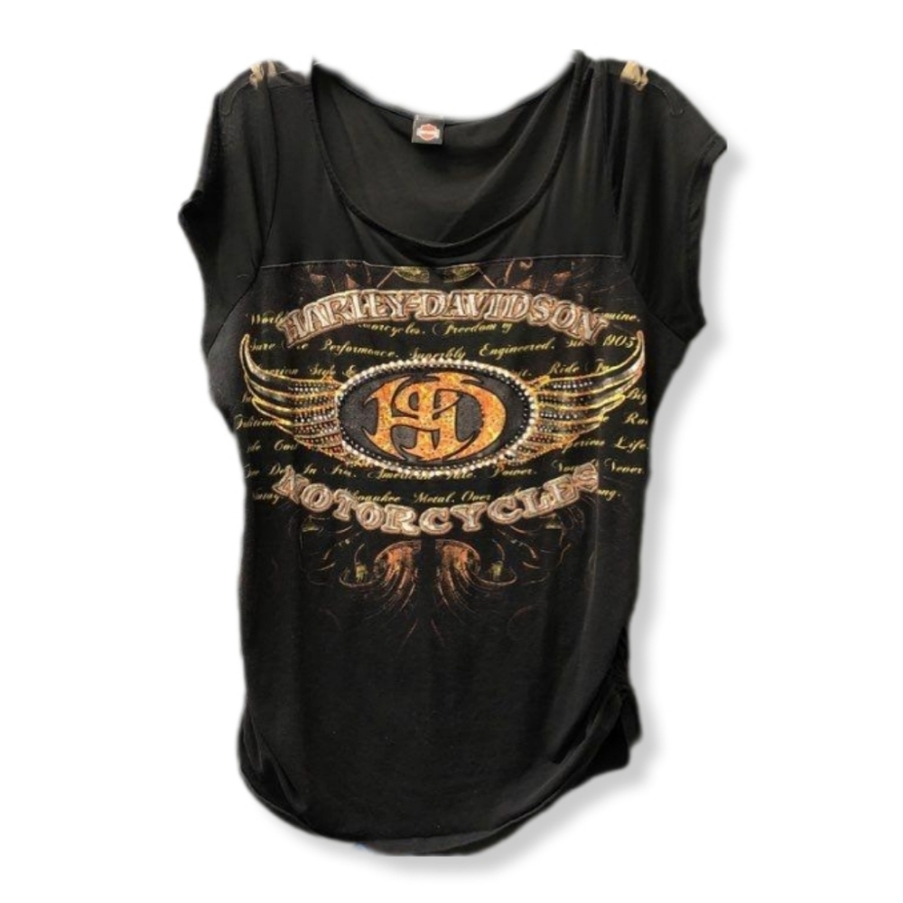 Women's Plus Size Harley Davidson short sleeve black T-shirt